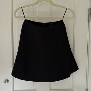 JCrew black flared mini skirt; size 00; worn once, in excellent condition